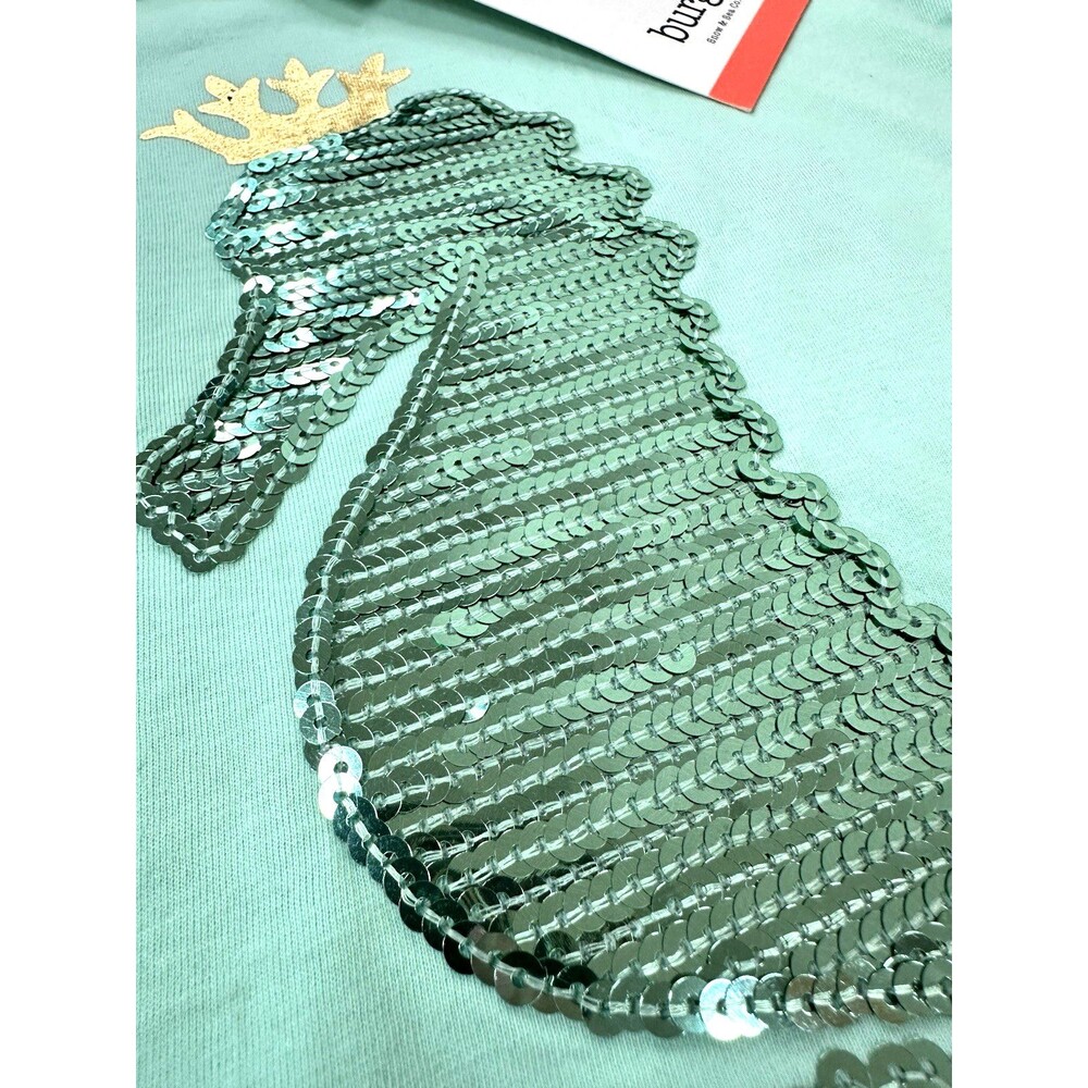 BURGS Snow Sea Girls T-Shirt Sequin Seahorse Beach Made By Mermaids 9-10 yo NEW - Picture 2 of 9
